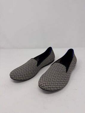 Rothy's Size 7.5 The Loafer in Slate Herringbone Black White